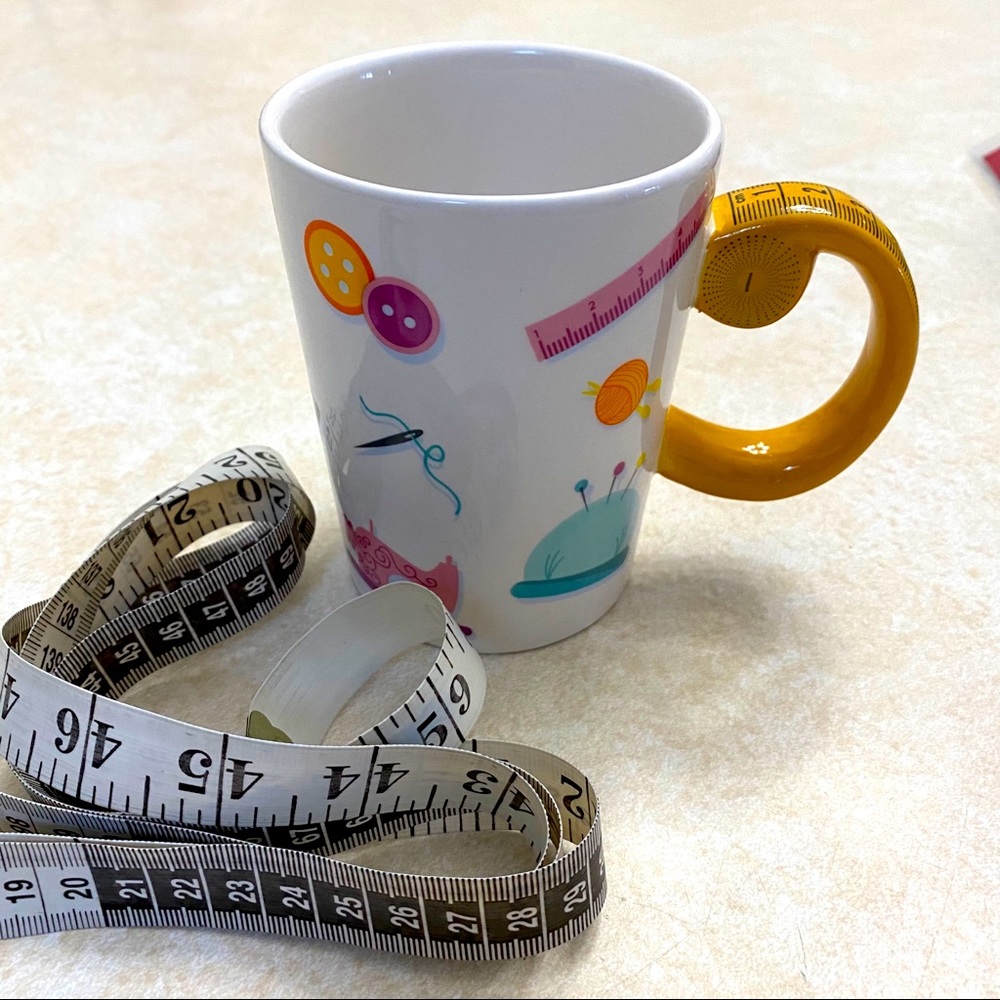 Tape Measure Shaped Handle Mug
